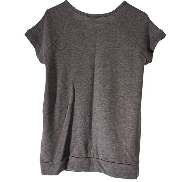 Torrid Heather Embellished Rhinestone Raglan Short Sleeve Sweatshirt Gray Sz 00 - Picture 6 of 6